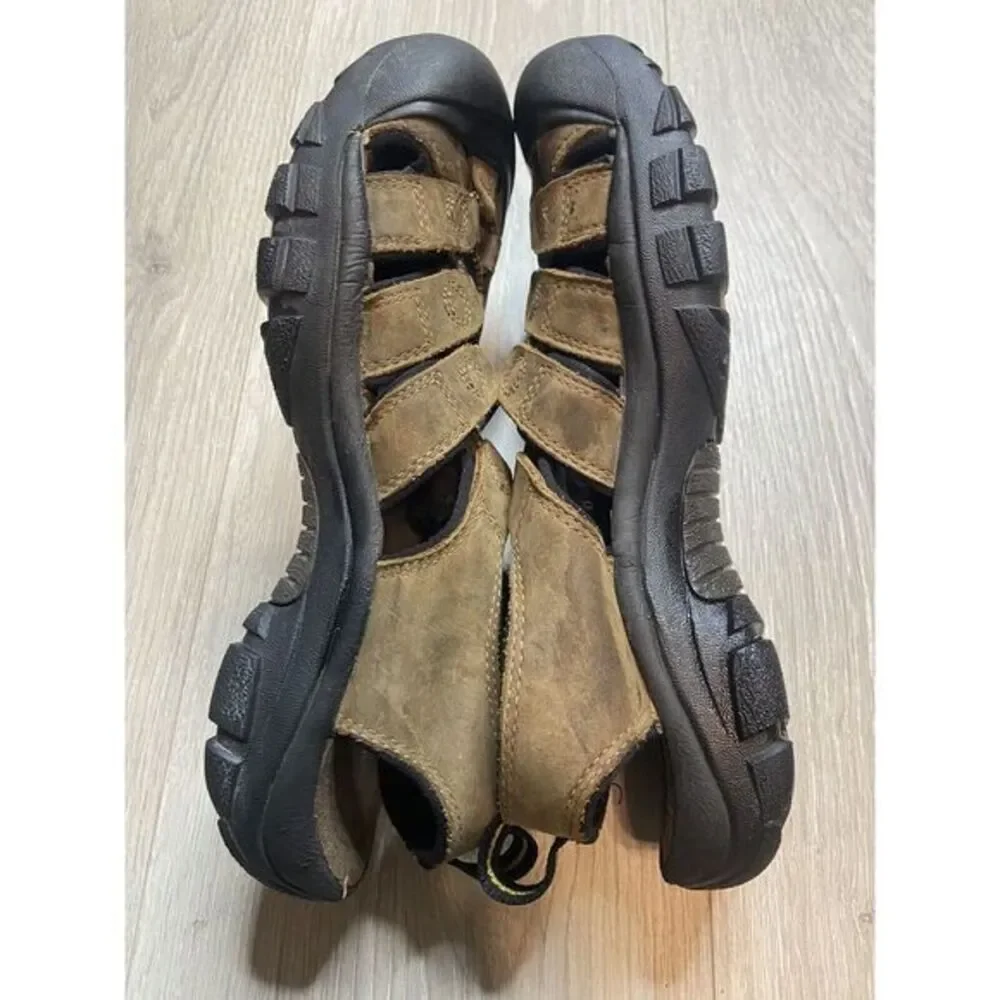 Keen Sandals Bison Leather Waterproof Hiking Fisherman 110220-BISN Men 7.5 Brown